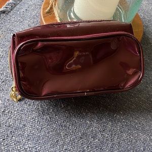 TRINA make up bag shiny maroon w gold zippers❤️❤️❤️